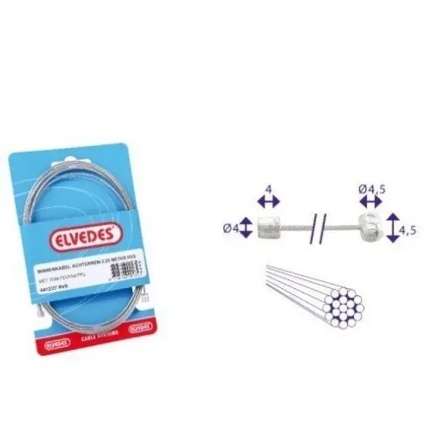 Op = Op Elvedes schakel binnenkabel rvs 3m 2 nippels 4x4 e