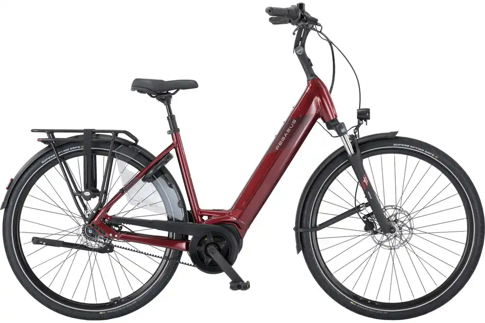 Laatste Versie Pegasus Ravenna Evo 7F Belt elektrisch 625 WH 55cm Rood