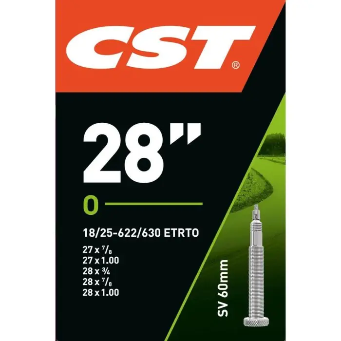 Flitsaanbieding CST Binnenband 28 x 3/4 - 1.00 met Frans Ventiel 60mm voor 27/28 Inch Fietsen