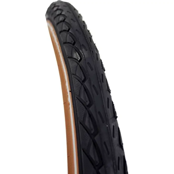 Actieprijs Deli Tire Buitenband SA-206 24 x 1.75 Zwart/Caramel met Reflectie voor Stadsfietsen