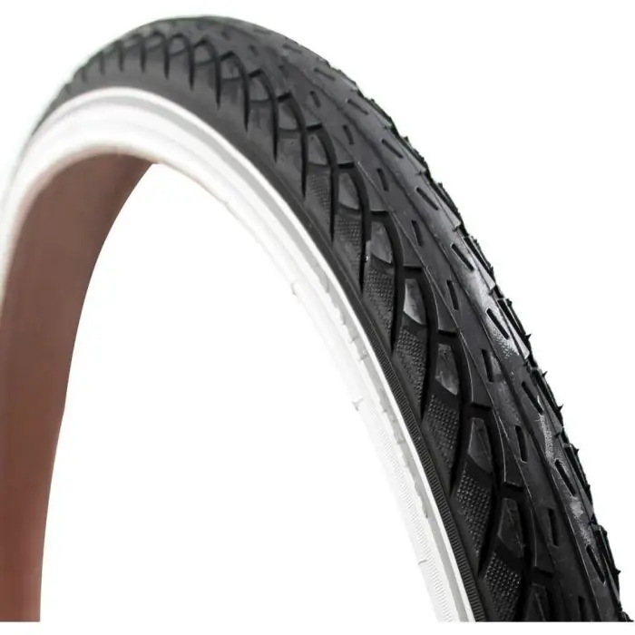 Betaalbaar Deli Tire Buitenband SA-206 24 x 1.75 Zwart/Wit met Reflectie voor Stadsfietsen