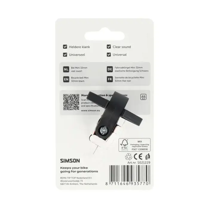 Bestseller Simson Bel Mini 32mm Zwart