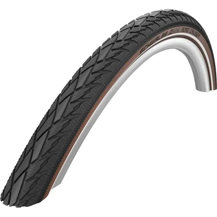 Direct Verzonden Schwalbe 28 x 1.75 Road Cruiser K-Guard Buitenband - Zwart/Coffee met Reflectie voor Stedelijk Gebruik
