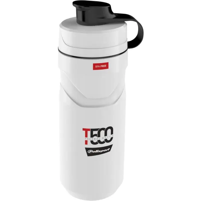 Betrouwbaar Polisport thermo bidon T500 white/red dual 500ml & 650ml