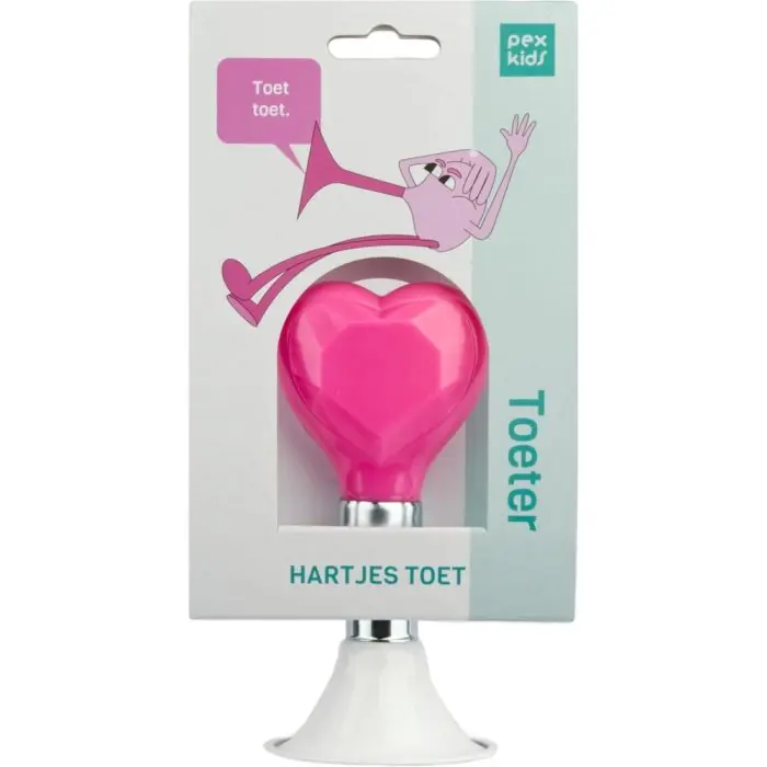 PexKids Witte Hartjes Toet met roze bol op kaart trendy sleutelhanger Weekendaanbieding