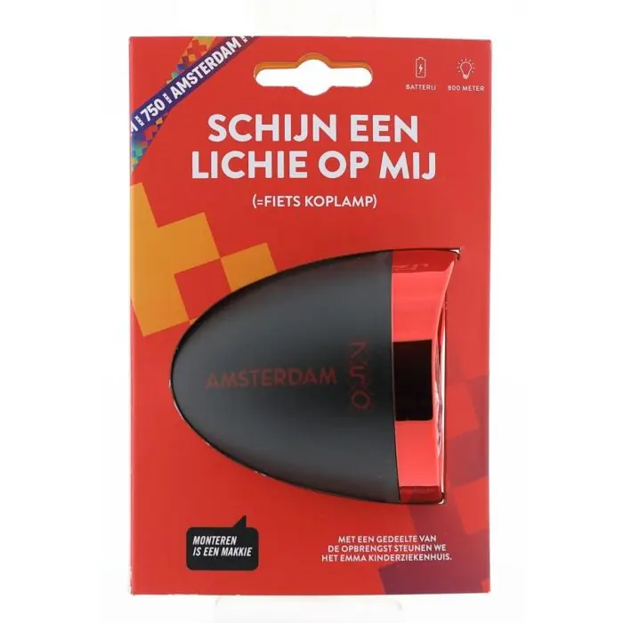 Amsterdam 750 Fietskoplamp - Schijn een Lichie op Mij met USB Verlichting Fabrieksprijs