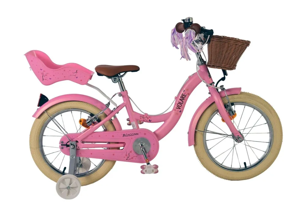Koopje Volare Blossom 16 inch Kinderfiets – Meisjes – Roze – Twee Handremmen Veilig & Comfortabel