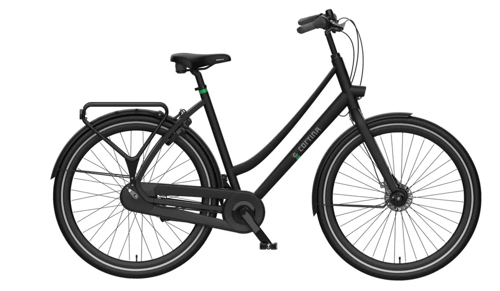 Cortina Tide Damesfiets 46cm Jet Black Matte 3 Versnellingen Must-Have
