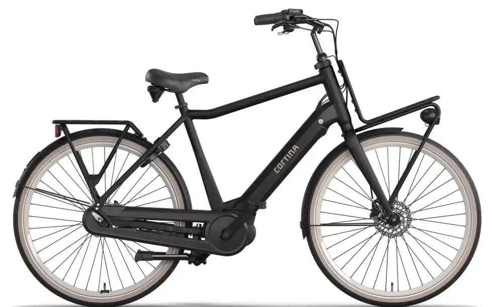 Cortina E-U4 Next Herenfiets 57cm Jet Black Matte 7 Versnellingen Gratis Retour