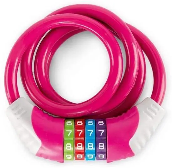 PUKY kabelslot – Roze 120 cm met cijferslot Kinderfietsslot Lage Prijs