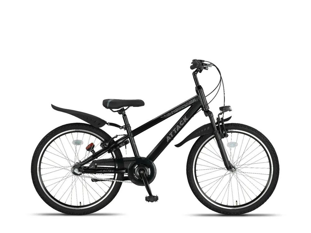 Altec Attack 26 inch Jongensfiets Zwart/Zilver Bikesland.nl Gratis Retour