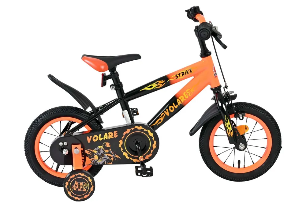 Volare Strike Kinderfiets 12 inch Zwart Oranje Bikesland.nl Superprijs
