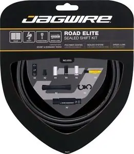 Jagwire RCK450 - Road Elite Sealed Shift Kit - Frozen Black Speciale Aanbieding