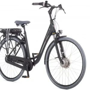 Goedkoop Icycle Vibe 1.2 - mat zwart - elektrische damesfiets 50cm 468 Wh (tot 110 km)