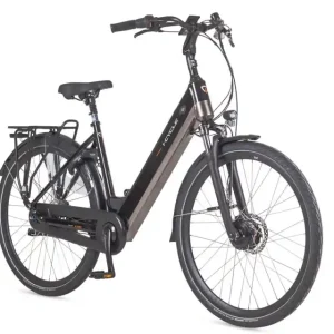 Icycle Vibe FHM - glanzend zwart - elektrische damesfiets 540Wh (tot 120km) 49 Op = Op
